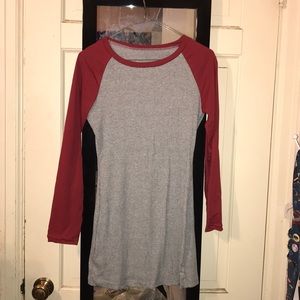 SOLD TEMP HOLD Red and Gray Baseball Bodycon Dress